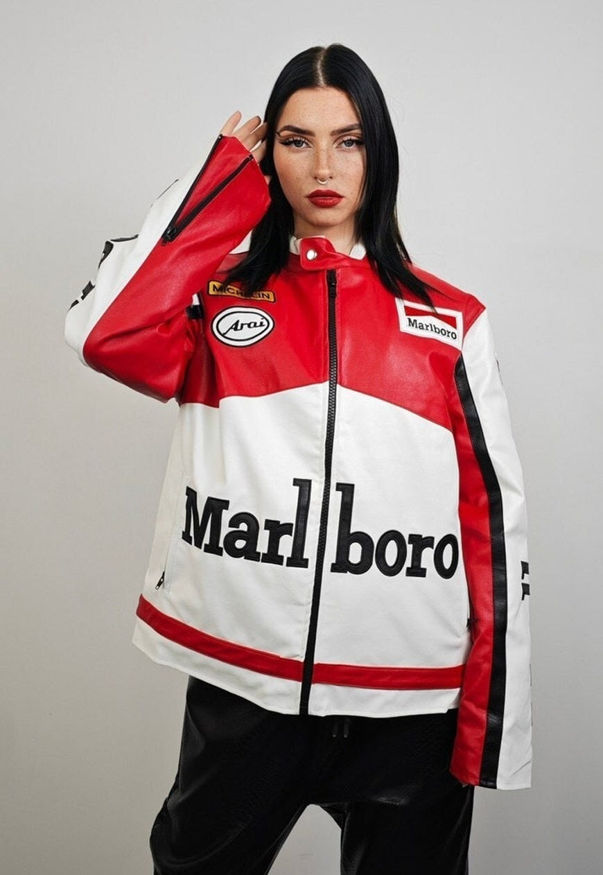 Leather Racing Jacket Marboro