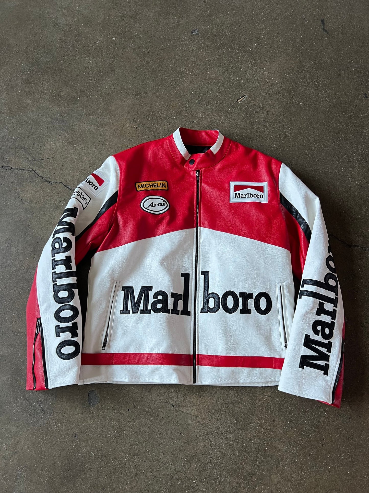 Leather Racing Jacket Marboro