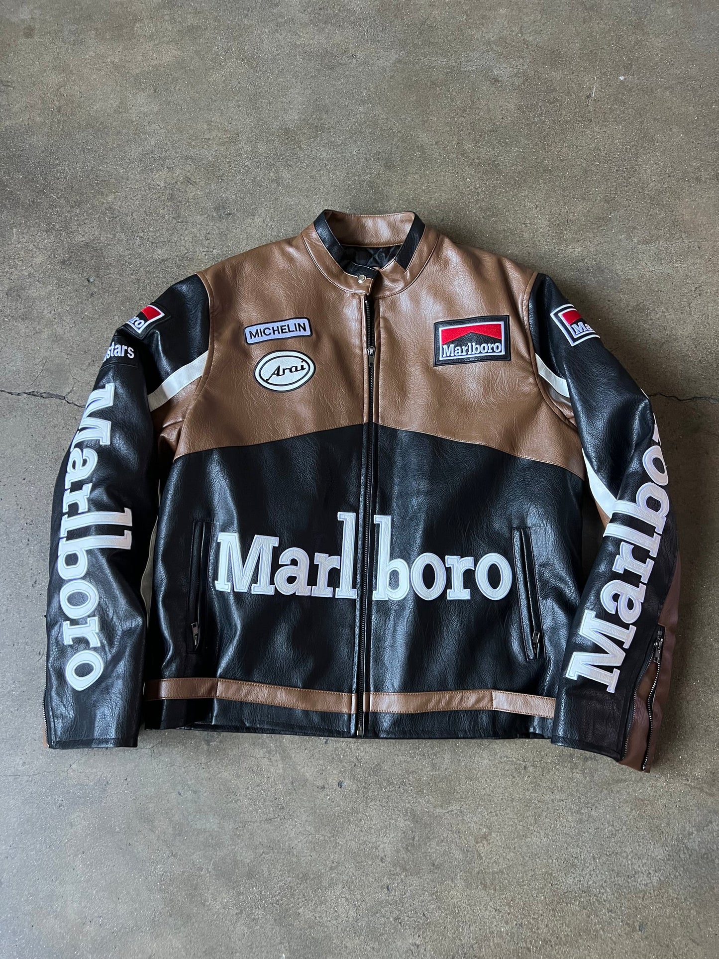 Leather Racing Jacket Marboro