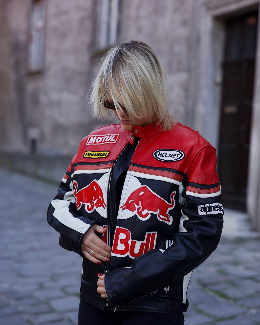 Leather Racing Jacket RedBull