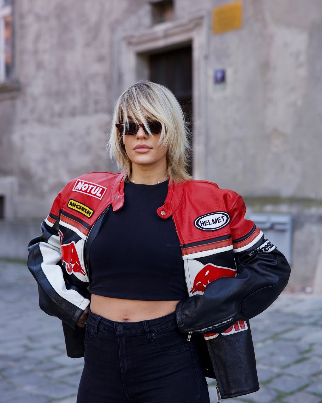 Leather Racing Jacket RedBull