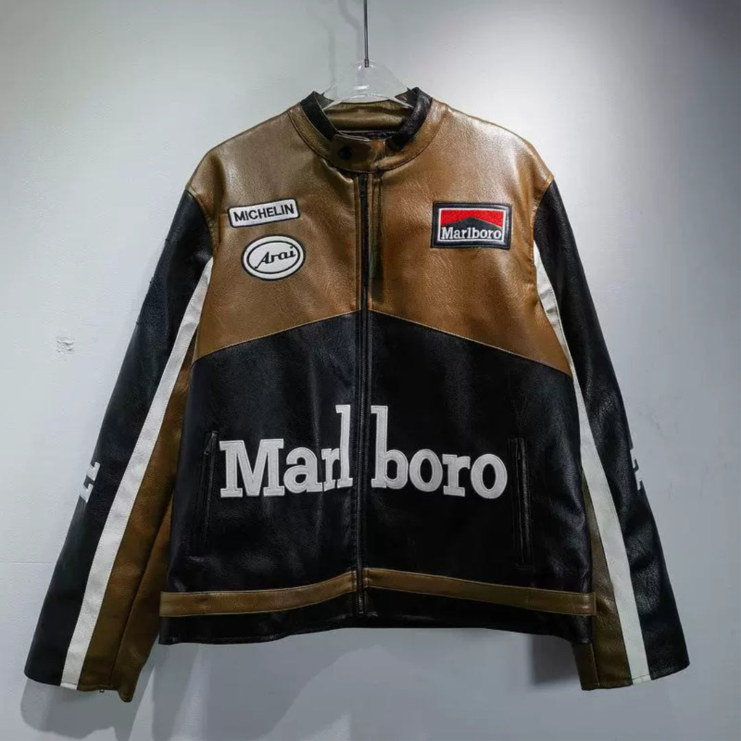 Leather Racing Jacket Marboro