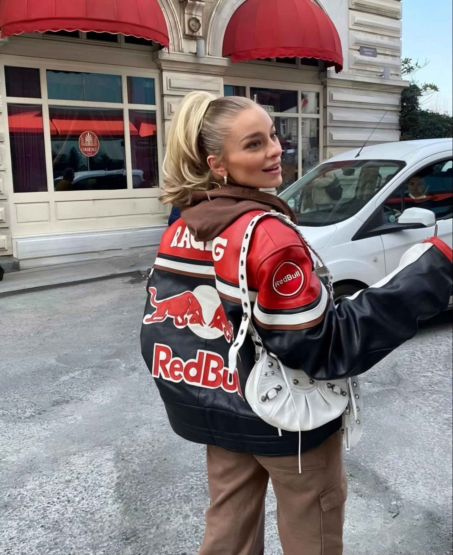 Leather Racing Jacket RedBull