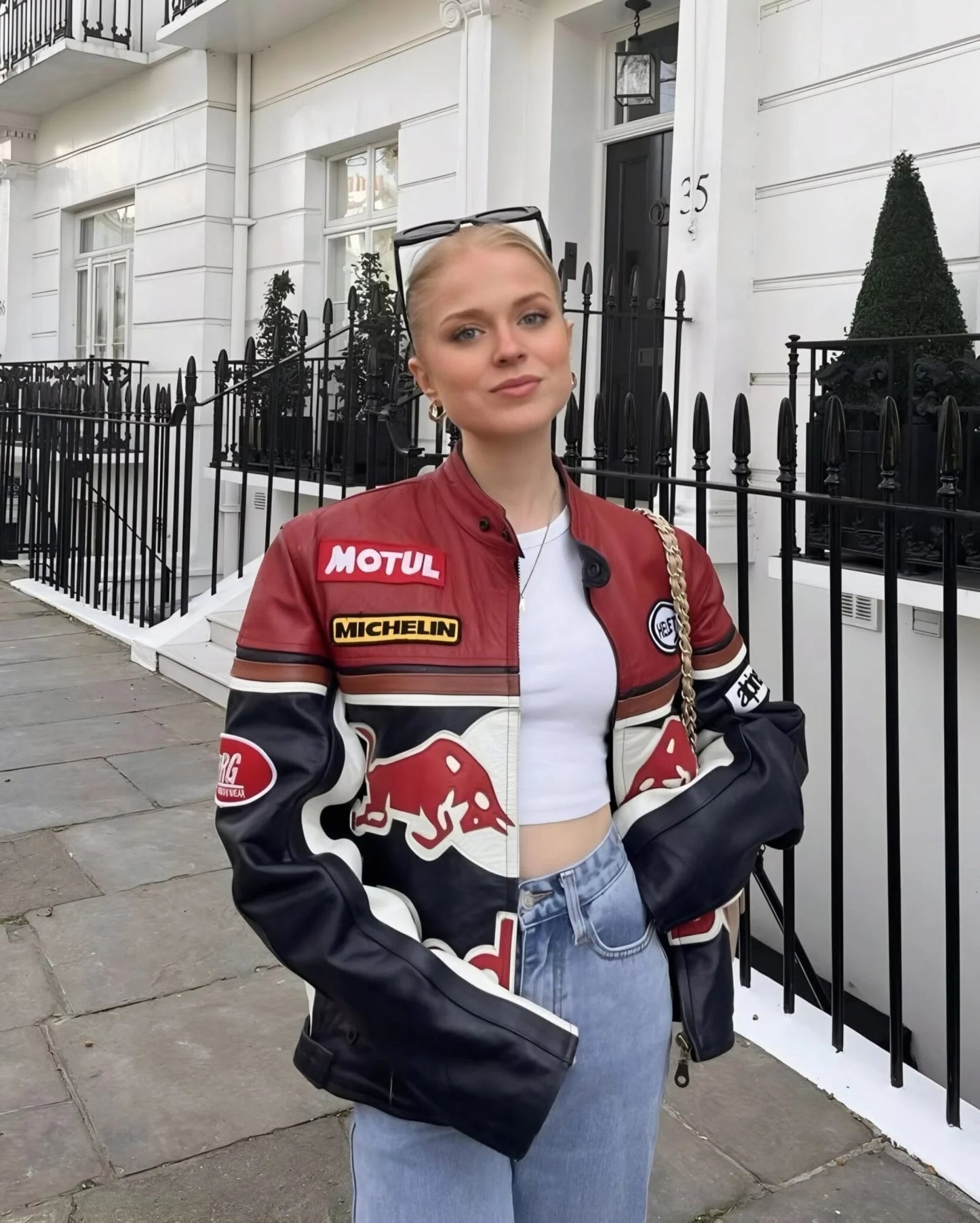 Leather Racing Jacket RedBull