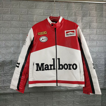 Leather Racing Jacket Marboro