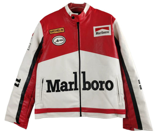 Leather Racing Jacket Marboro